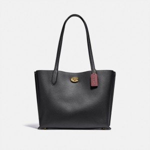 Black Women's COACH Willow Tote Bags | South Africa-3086547