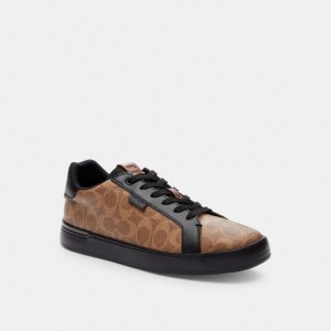 Brown / Black Men's COACH Lowline Sneakers | South Africa-0789142