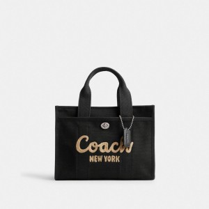 Silver / Black Women's COACH Cargo Tote Bags | South Africa-8475139