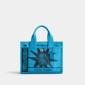 Silver / Blue Women's COACH The Lil Nas X Drop Cargo Tote Bags | South Africa-1652978