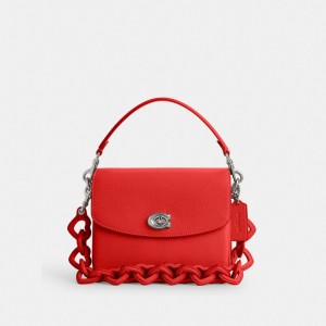 Silver / Red Women's COACH Cassie Crossbody Bags | South Africa-1975204