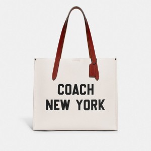 White Women's COACH Relay Tote Bags | South Africa-2473659