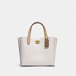 White Women's COACH Willow Tote Bags | South Africa-0734168