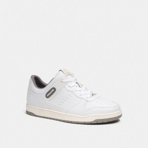 White / Grey Men's COACH C201 Sneakers | South Africa-2435901