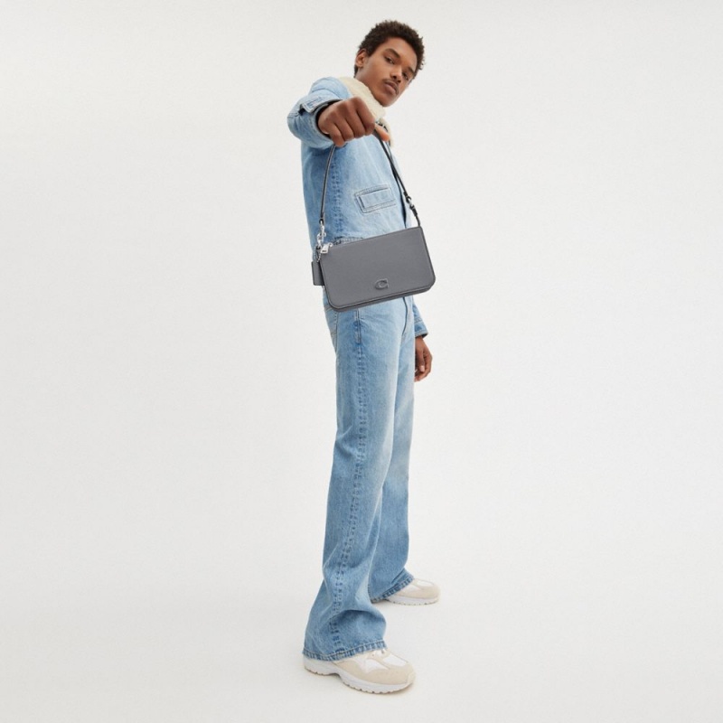 Grey Blue Women's COACH Pouch Crossbody Bags | South Africa-5032817